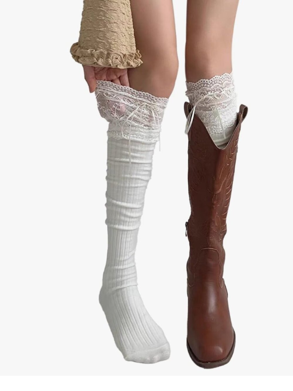 Lace Ruffle Cute High Socks - Picture 3 of 5
